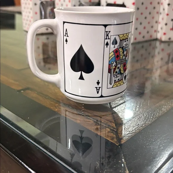 Playing Card Design Ceramic Mugs. (8) - Picture 2 of 2